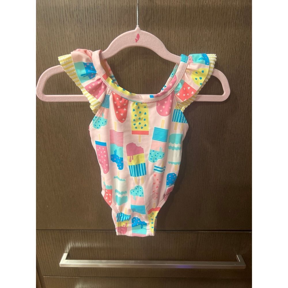 Ruffle butt swimsuit V-Back One Piece popsicles 12-18 months - Picture 3 of 7
